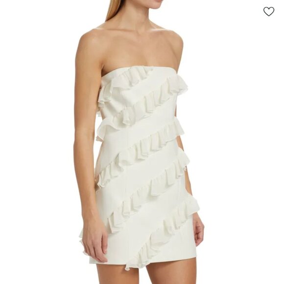 Cinq à Sept Ninette Ruffled Mini Dress in Ivory NWT - Picture 3 of 10